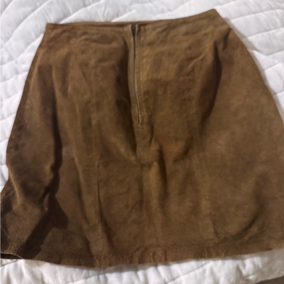 Brown Vintage Korean Suede Mini Skirt - Picture 6 of 7